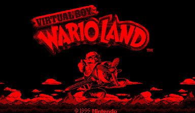 Wario Land [Demonstration Version] title screen for Virtual Boy